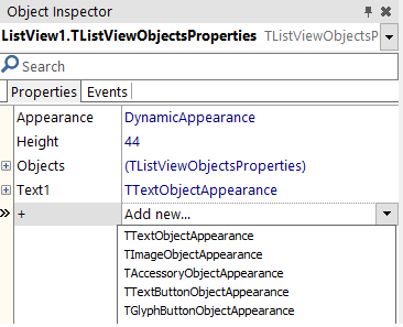 firemonkey ListView DynamicAppearance